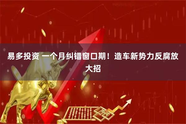 易多投资 一个月纠错窗口期！造车新势力反腐放大招
